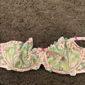 Used Victoria secret Floral Embroidered Bra